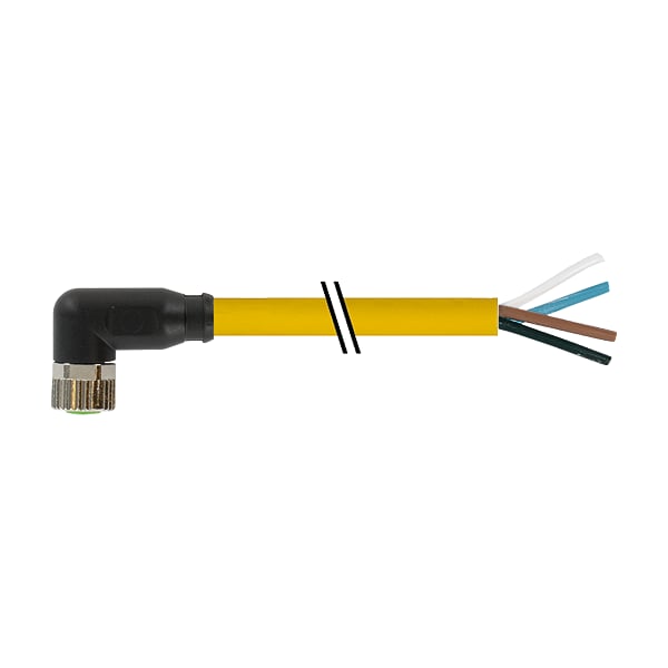 Murrelektronik M8 MALE 90 Degree SNAP-IN, PUR 4x0.25 YELLOW, 5m 7000-08101-0110150 - main